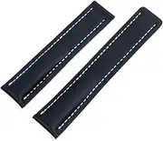 [BANDKIT] Soft Calfskin Leather Watch Strap 20mm 22mm 24m WatchBands For Breitling Watchband Avenger/navitimer Premier Bracelet Folding Buckle