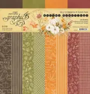 Autumn Greetings - Graphic 45 - 12x12 Patterns & Solids Paper Pack 16/pk