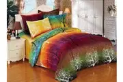 Rainbow Tree Quilt/Doona/Duvet Cover Set (Queen/King/Super King Size)