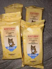 4 Burt’s Bees Gentle Cleansing Wipes W/Buttermilk for Kittens 50 wipes