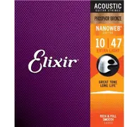 Elixir #16002 Acoustic Nanoweb String Phosphor Bronze 10-47 Extra Light