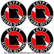 EGYPT SCUBA DIVING Flag-Egyptian Map Shape Circular Vinyl Sticker, Decal 50mm x4