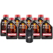 8L Motul 8100 X-MAX 0W40 Wix Filter Motor Oil Change Kit For Audi VW API SN (for: Audi)
