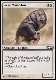 4x Siege Mastodon M12 MtG Magic White Common 4 x4 Card Cards
