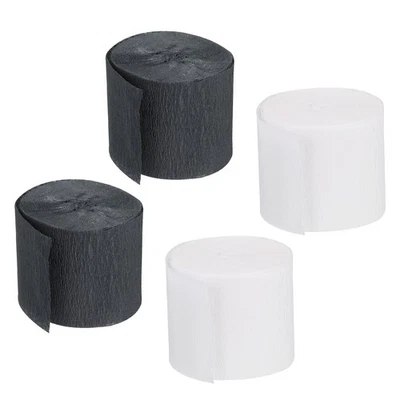 Crepe Paper Streamers 4 Rolls 32ft in 2 Colors for Wedding
