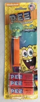 SpongeBob SquarePants Pez Dispenser SQUIDWARD 2014 Orange Stem Retired Unopened