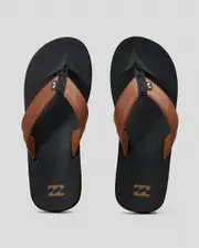 [Billabong] Billabong Men's All Day Impact Flip Flops Slippers in Black/Tan Size 11 11 Black/Tan