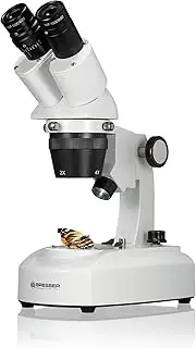 Bresser 3D Stereo Reflected Light Microscope Researcher ICD LED 20x 80x with 360° Rotating Tube, LED Lighting with Battery or Mains Operation, for Three-Dimensional Observations