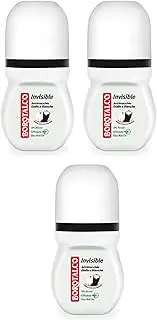 Borotalco:"Invisible" Anti-Stain Deodorant * 1.69 Fluid Ounces (50ml) Deo Roll On (Pack of 3) * [ Italian Import ]