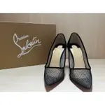 CHRISTIAN LOUBOUTIN 37.5 （24.5公分）網布紅底高跟鞋 10公分二手  二手高跟鞋