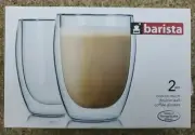 BARISTA Cool to Touch Double Wall COFFEE MUG Clear Borosilicate Glass 11.83 oz