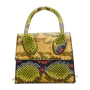 Fashion Snake Skin Women Shoulder Handbag Totes PU Mini Chain Crossbody Bags Popular Simple Female Daily Bag