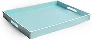 American Atelier 1270065 Handled Serving Tray, Teal 14x19x1.5 Inch