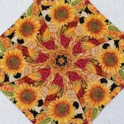 16 9.5" Sunflower & Pumpkins #1 Stack & Whack Quilt Blocks * Kaleidoscope