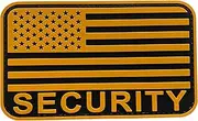 uuKen Large Gold Security Flag Patch Forces Enforcement PVC Rubber 5x3 inches for Tactical Vest Chest Uniforms (Yellow, L5"x3")