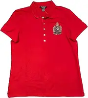 [Lauren Ralph Lauren] Women's Beaded-Crest Piqué Polo Shirt