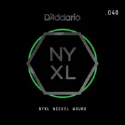 D'Addario NYXL Nickel Wound Electric Guitar Single String, .040