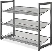 [Whitmor] Steel Mesh 3-Tier Shoe Rack, Gunmetal Gray