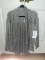 ATHLETA Nirvana Wear Two Ways Wrap Womens Small Gray Open Front Draped Cardigan