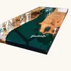 Black Shiny Epoxy Table Top Resin Table Walnut Custom Order Hotel & Restaurant