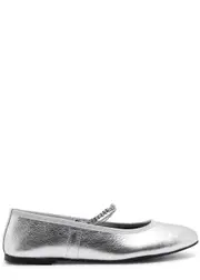 Kate Cate Juliette Metallic Leather Ballet Flats - Silver - 40 (IT40 / UK7) 40 (IT40 / UK7)