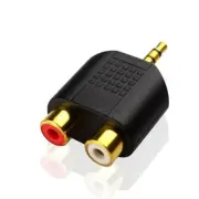 3.5mm Male To Female 2RCA Connector 3.5 Plug Lotus Female Adapter