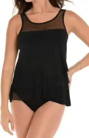 Miraclesuit X1048 Swimwear Size 10 DD-Cup Illusionist Ursula Tankini Top