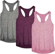 [icyzone] Workout Tank Tops for Women - Racerback Athletic Yoga Tops, Running Exercise Gym Shirts