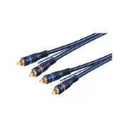 Goobay Car Hi-Fi Stereo RCA Cable Double Shielded 5M for Car Hi-Fi Stereo/Amplifiers - Blue