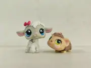 2pcs/lot LPS Toy Littlest Pet Shop Sheep Brown Guinea Pig #879 Animal Figure