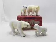 Terra Battat Polar Bear Family Realistic Arctic Animals 4pc Set - Open Box