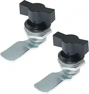 RLECS 2pcs MS714-2 Lock Black Handle Lock Cow Head Lock Thumb Operated Offset cam Lock Suitable for Mailbox Drawers Suitable for Cabinet Drawers Quarter Turn Cylinder Lock