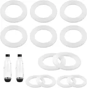 12pcs Gasket Replacements for Sodastream Bottle, White Silicone Bottle Sealing Gasket Compatible with Sodastream Bottle O Ring Replacement Parts for Plastic Bottle & PET Bottle