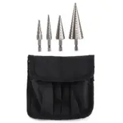 Steel Material 4 Pieces Step Drill for Bit Set With Storage Bag