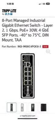 Eaton Tripp Lite Series ***8 Channel*** NGI-M08C4P0E8-2 ——brand New