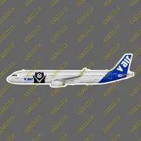 在飛比找Yahoo!奇摩拍賣優惠-威航 V AIR A321 威熊 機身 擬真民航機貼紙 尺寸