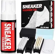 [VISRIE] 7-in-1 Shoe Cleaning Kit, Sneaker Cleaner 5.07 OZ with Brush Sponge and Towel, Shoe Cleaner Foam for White Shoes, Tennis Shoe, Leather, PU