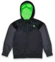 AND1 Boys XL Lay Up Full Zip Basketball Jacket Lightweight Neon Green Gray Black