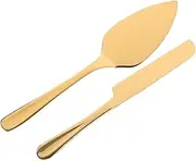 FUNNETOYU 1 Set Stainless Steel Cake Cutter and Server Set Elegant Cake Serving Tool for Weddings Birthdays Parties Easy Maintenance for Slicing Serving Desserts