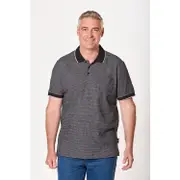 Bronson Casual Men's Dash Textured Jersey Cotton Polo Grey