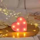 Love Heart LED Letter Lamp Red Pink Night Light Ornament Valentines Day Gift _in