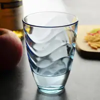 在飛比找ETMall東森購物網優惠-進口帕莎帕琦波浪紋路彩色玻璃杯子創意玻璃水杯茶飲料果汁杯子