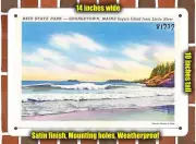 METAL SIGN - Maine Postcard - Reid State Park - Georgetown, Maine, Seguin Isla