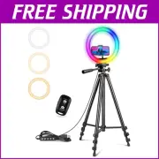 12" RGB Ring Light with 50" Tripod & Phone Holder - Ideal for Content Creators