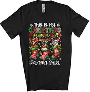 [Generic] This Is My Christmas Pajama Shirt; Lovely Plaid Leopard Three Devon Rex Kitten in X-mas Socks Unisex T-Shirt