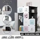 SOGA Black Portable 10 Cubes Storage Cabinet DIY Shelves Wardrobe Organiser