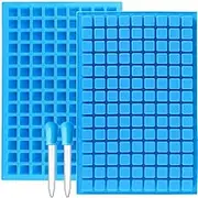 Silicone Candy Molds, 2 Pack 126-Cavity Mini Square Chocolate Molds for Gummy Jelly Truffles Pralines Caramels, Ice Cube Tray Molds