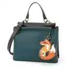 NEW Chala Satchel Crossbody Tote Bag Turquoise Blue Vegan FOX A Coin Purse gift