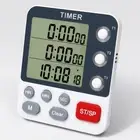 Digital Kitchen Timer with 3 Channels Big Digits Loud Alarm Backing