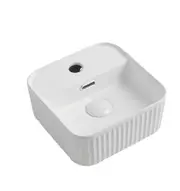 275*275*120mm Infinity Square Gloss White Ceramic Above Counter Basin